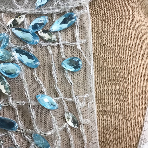 Crowning Touch | White Blue Rhinestone Formal Gown - Picture 6 of 6